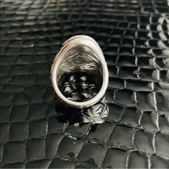 Scott Kay Black Sapphire Concave Sterling Silver Ring